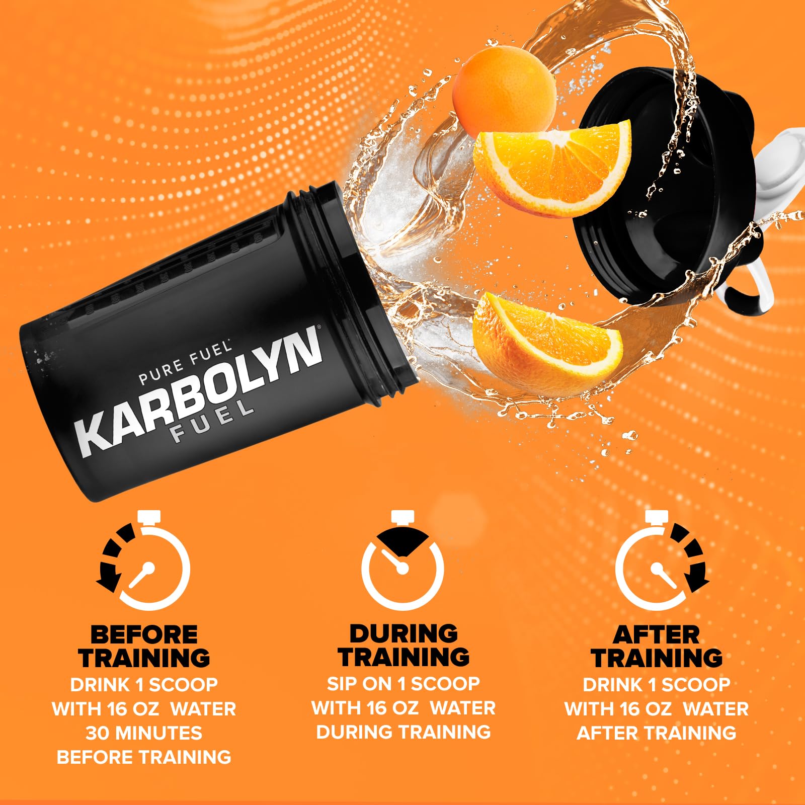 EFX Karbolyn Fuel orange shaker bottle ready for training sessions