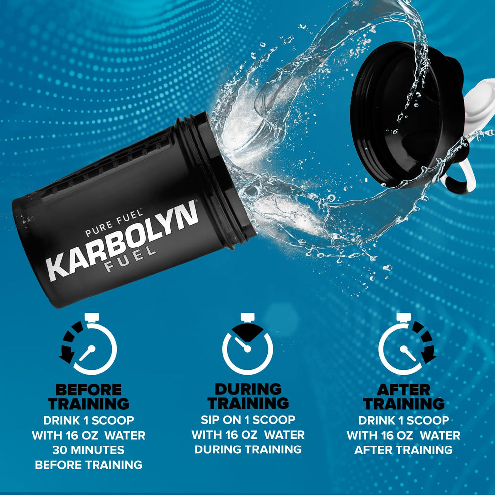 Serving scoop beside Karbolyn Fuel bottle ready for training