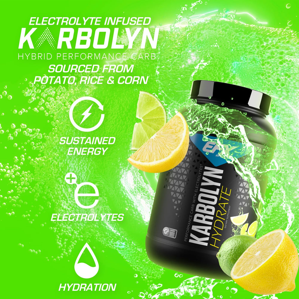 EFX Karbolyn Hydrate label close-up showing sugar-free formula.