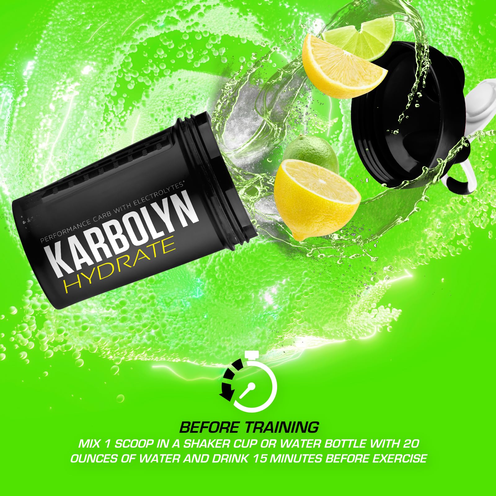 EFX Karbolyn Hydrate nutrition panel highlighting electrolytes.
