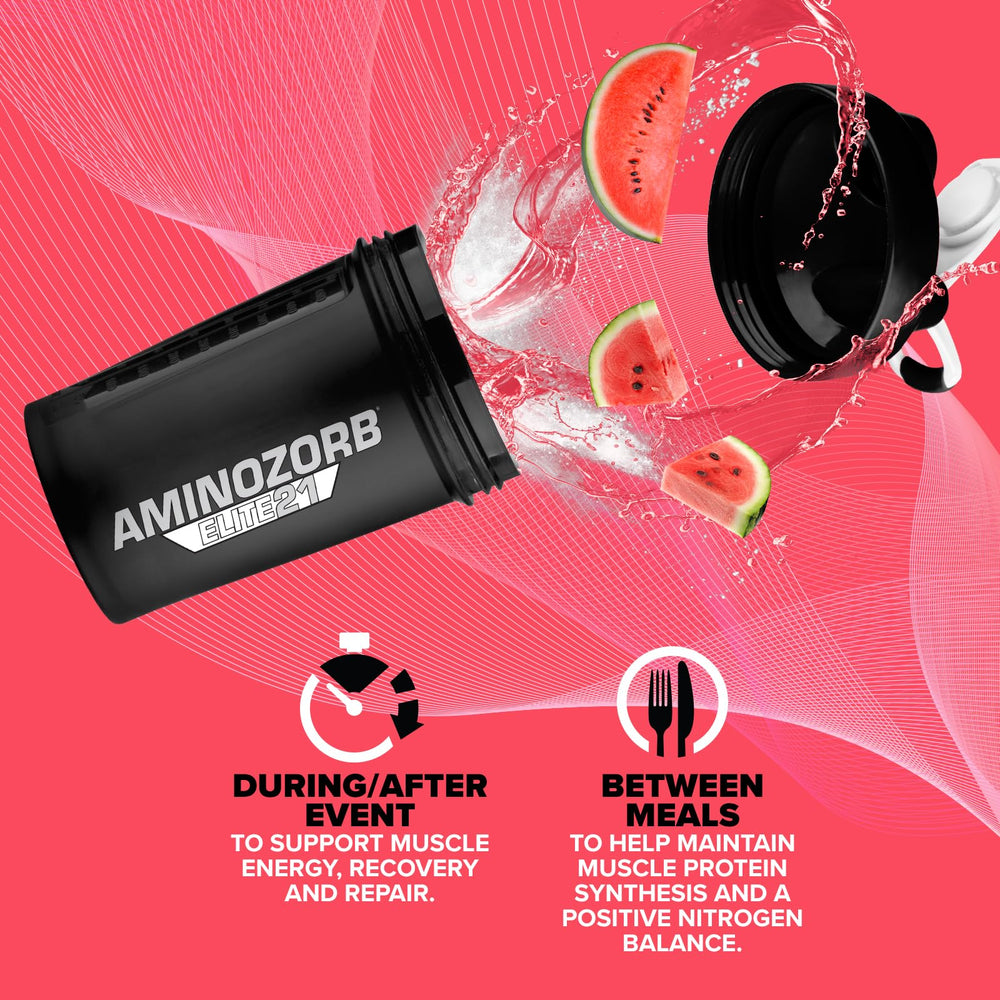 EFX Sports Aminozorb Elite 21 label detail highlighting full amino spectrum