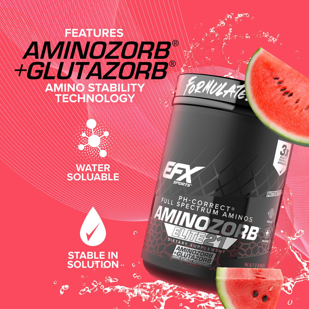 EFX Sports Aminozorb Elite 21 glass of watermelon shake