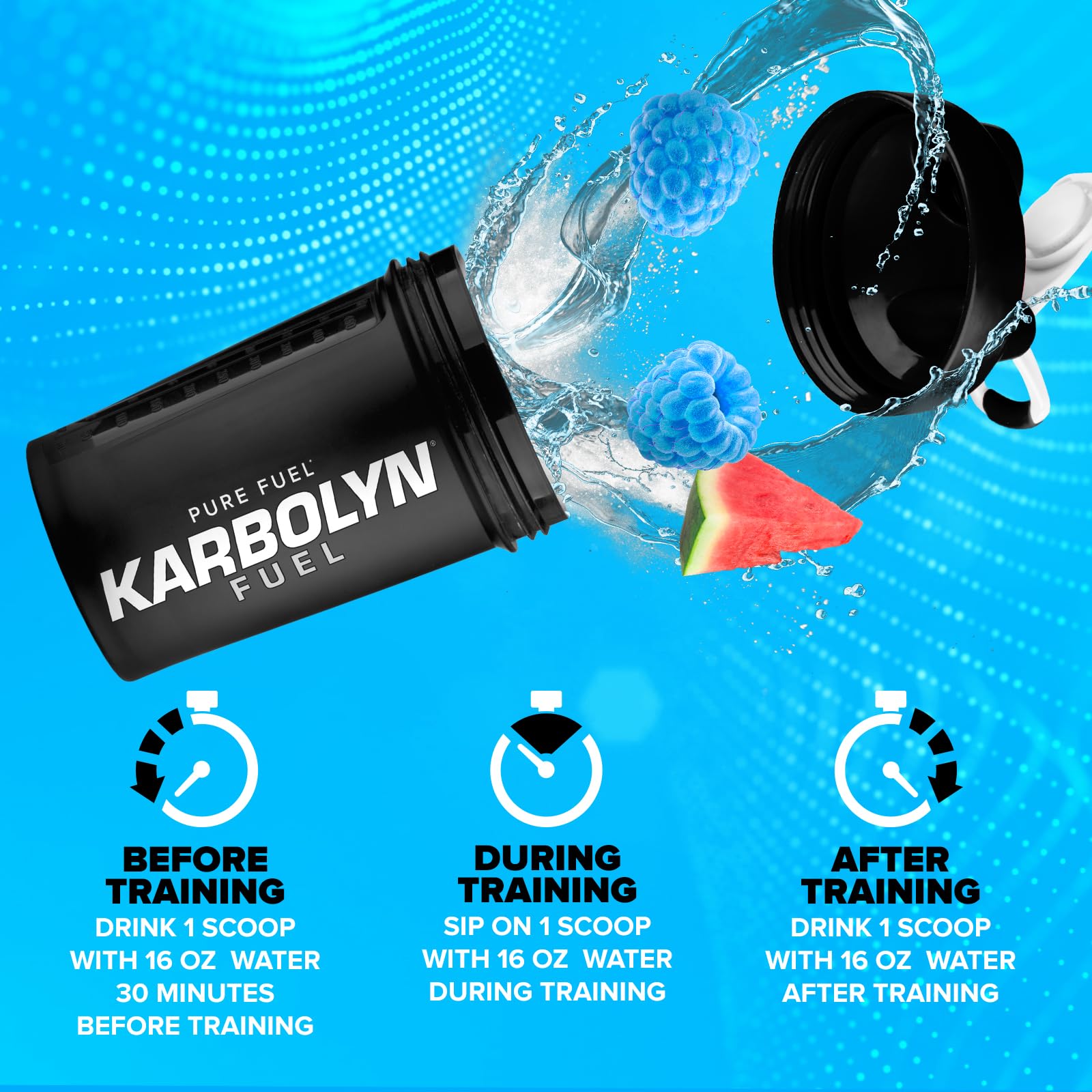 Athlete using Karbolyn Fuel pre-workout during a lifting session