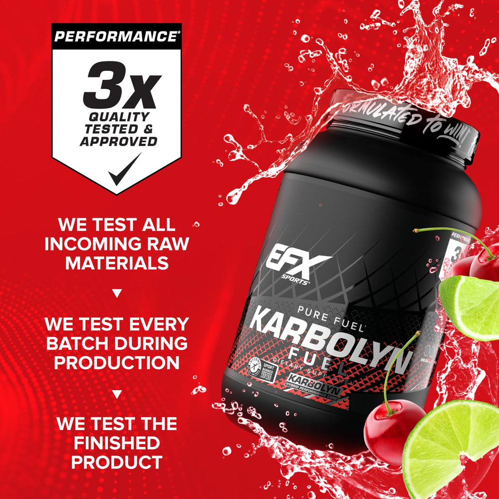 Athlete holding Karbolyn Fuel container during pre-workout routine