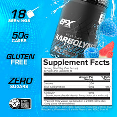 EFX Sports Karbolyn Fuel Blue Razz Watermelon label showing flavor.