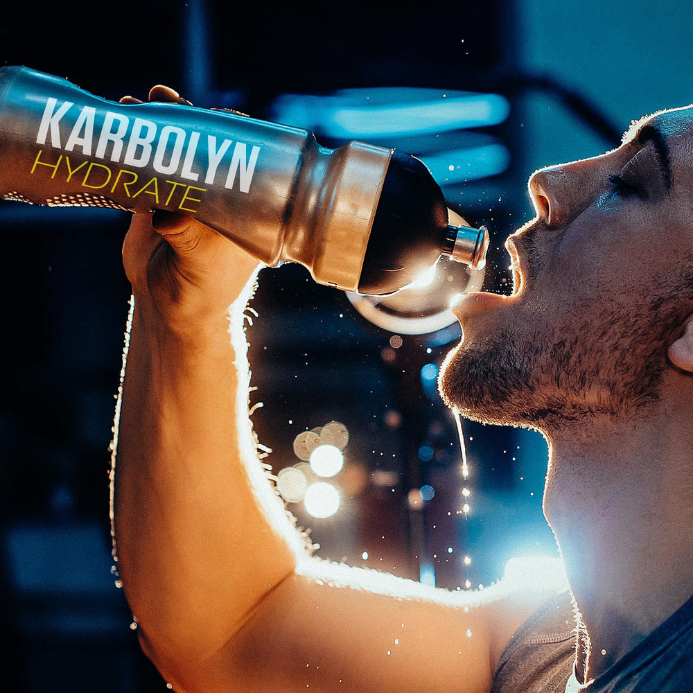 EFX Karbolyn Hydrate glass with ice illustrating hydrating electrolytes