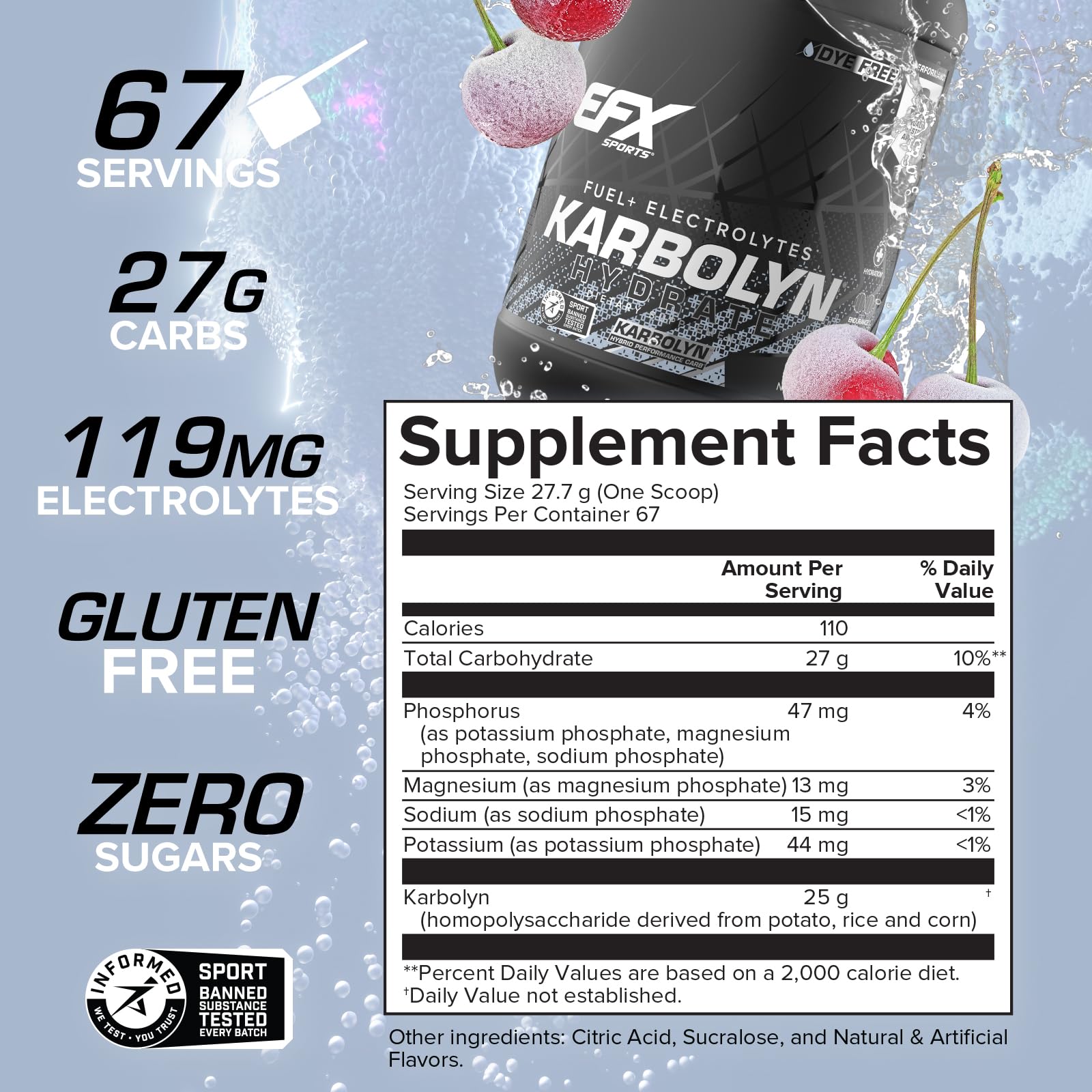 EFX Karbolyn Hydrate mixing action with electrolytes for sustained energy
