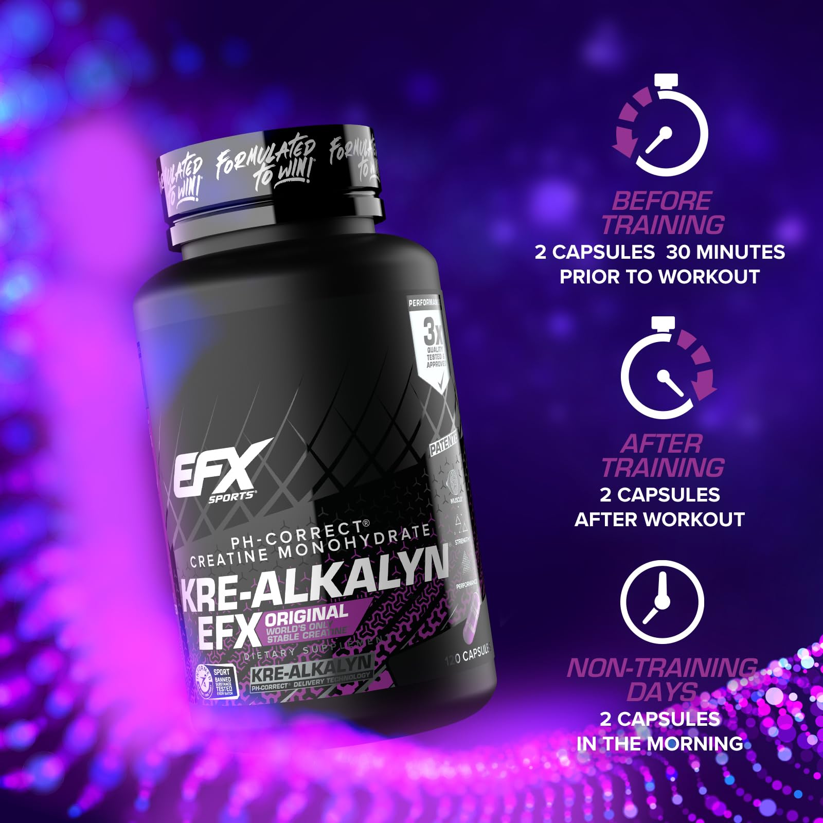EFX Sports Kre-Alkalyn EFX verified label from Informed Sport program.