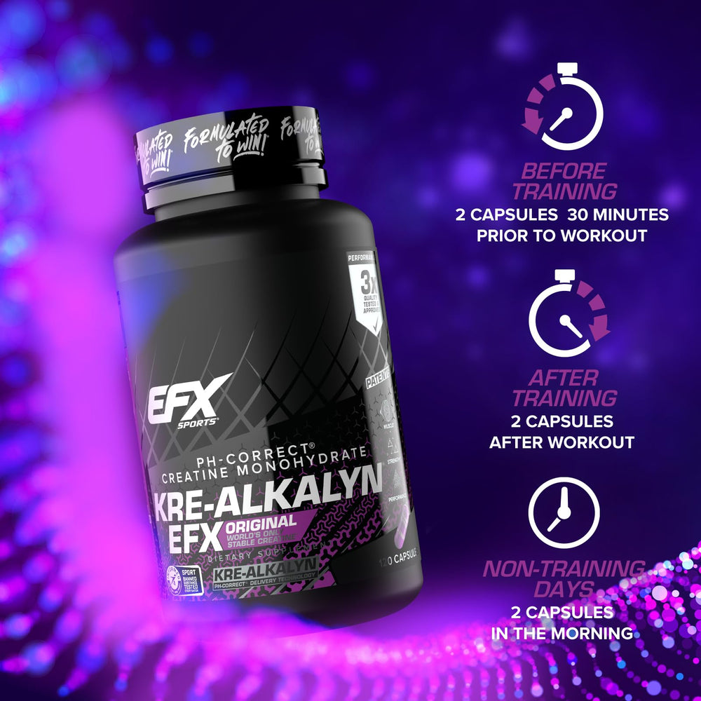 EFX Sports Kre-Alkalyn EFX verified label from Informed Sport program.