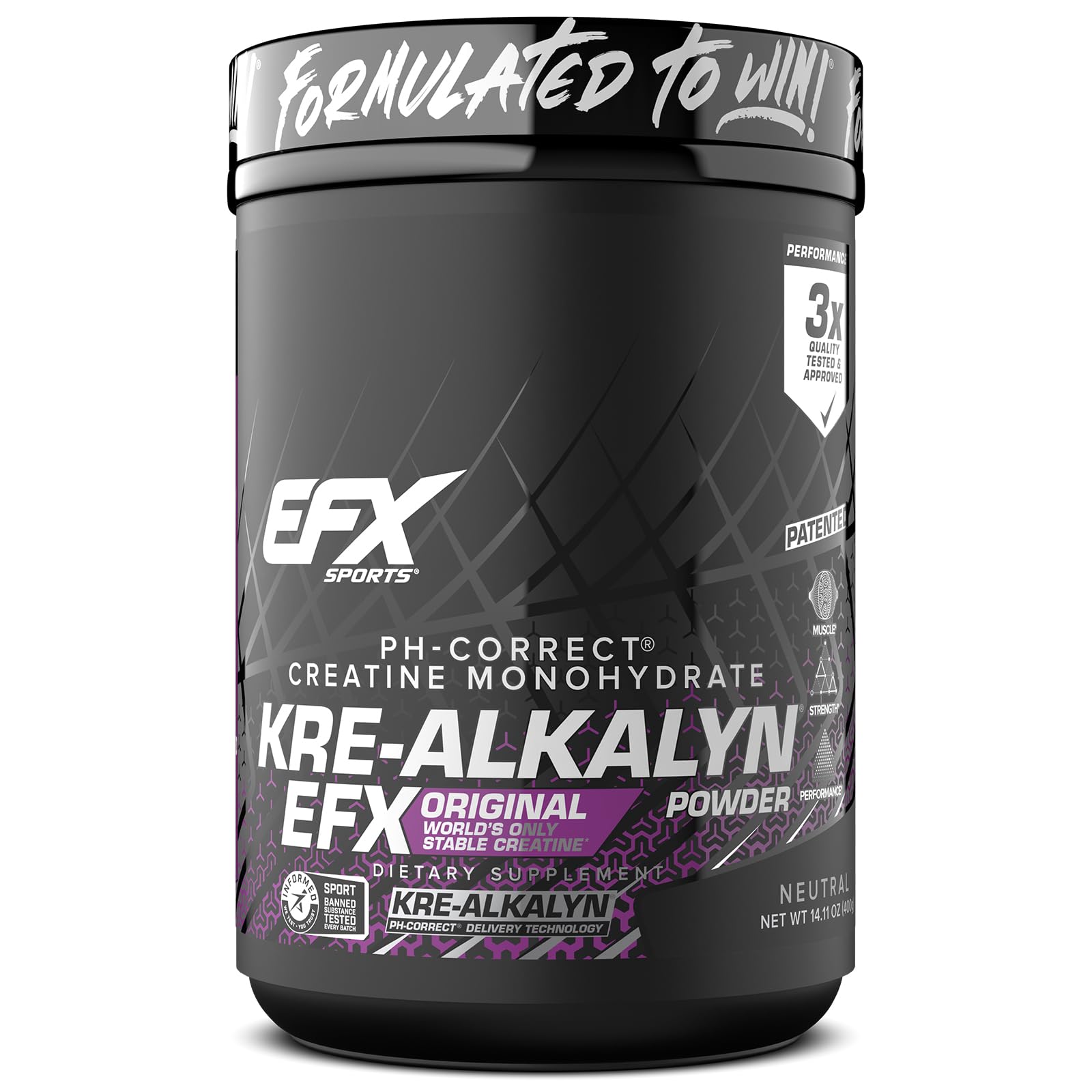 EFX Sports Kre-Alkalyn EFX powder bottle ready for home workouts.