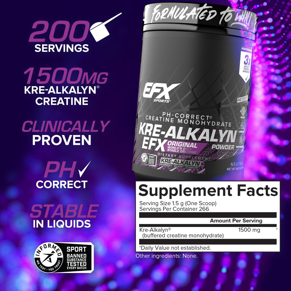 EFX Sports Kre-Alkalyn EFX powder mixing glass in use.