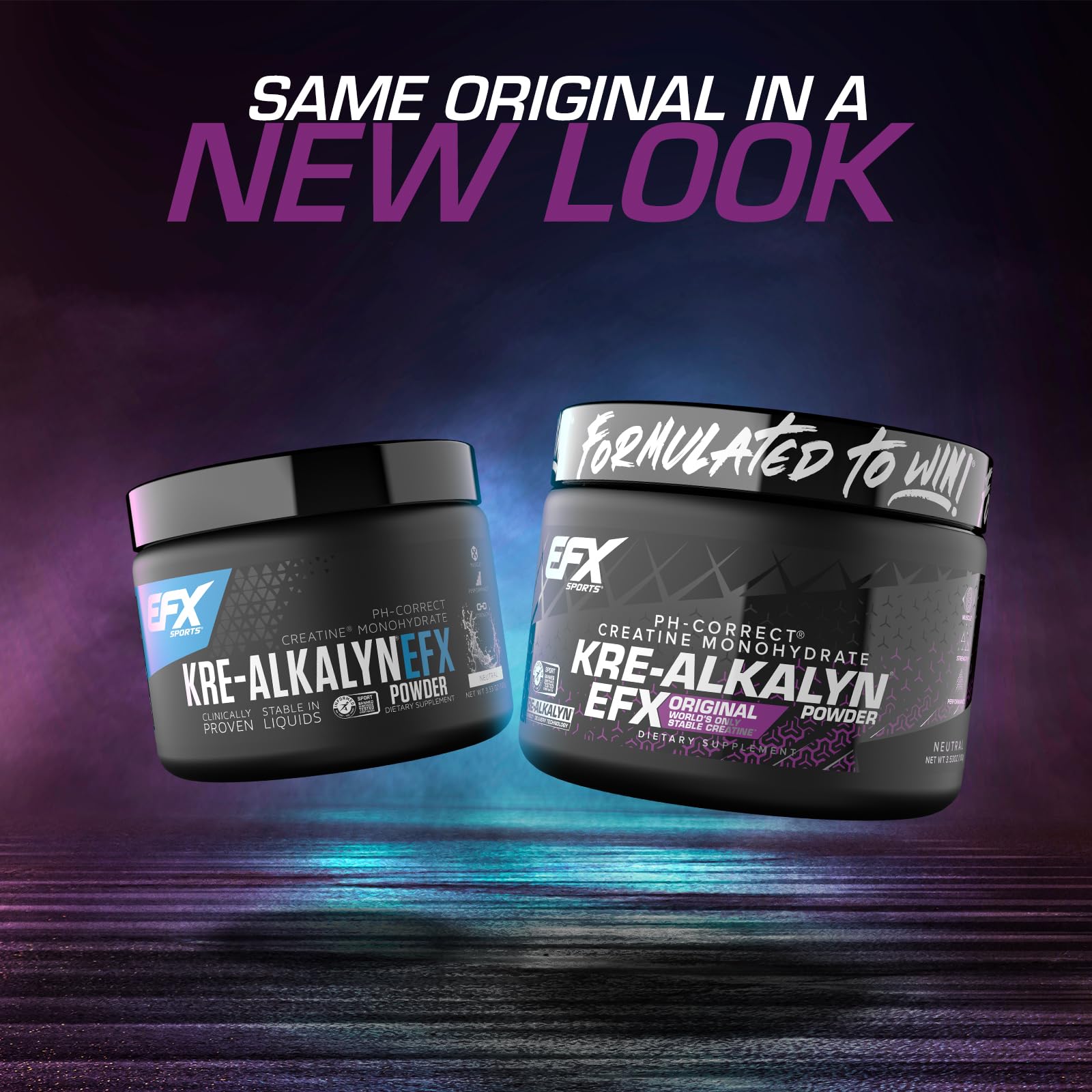 EFX Kre-Alkalyn EFX unflavored tub ready to mix after training.