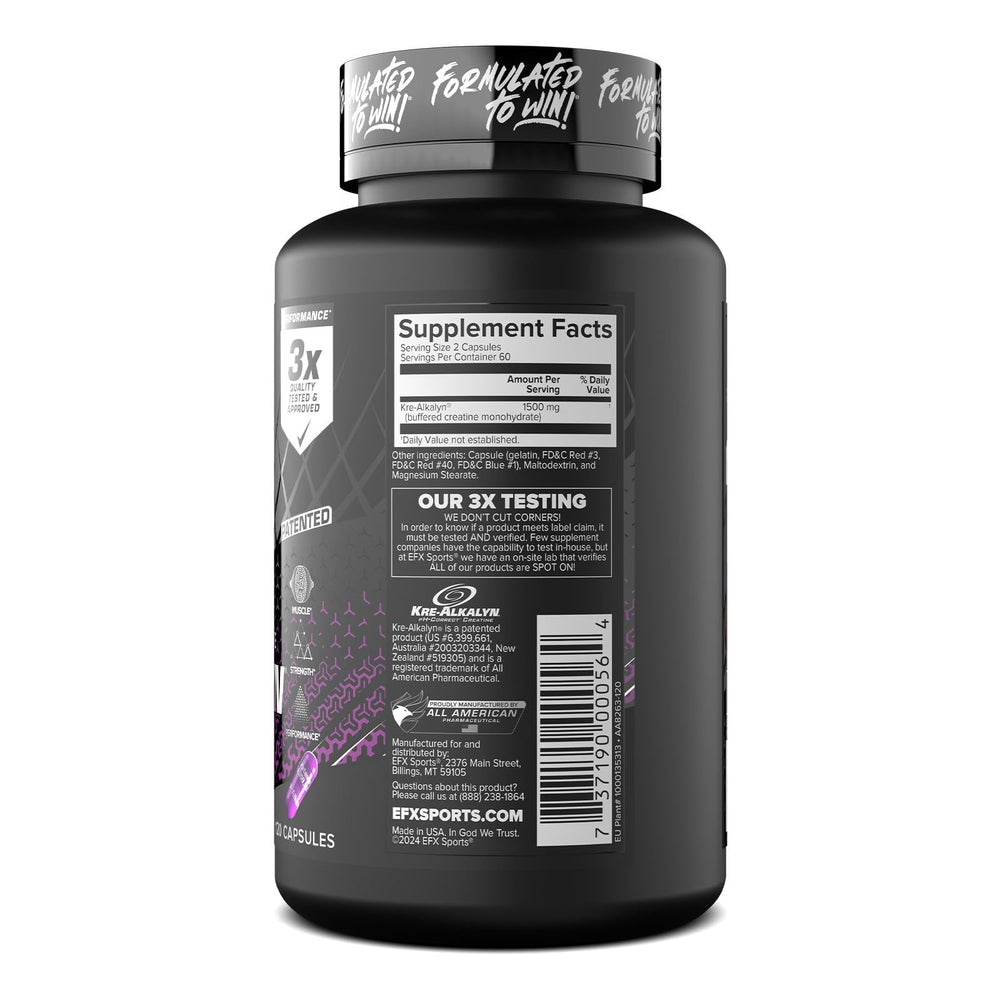 EFX Sports Kre-Alkalyn EFX product collection arranged neatly.