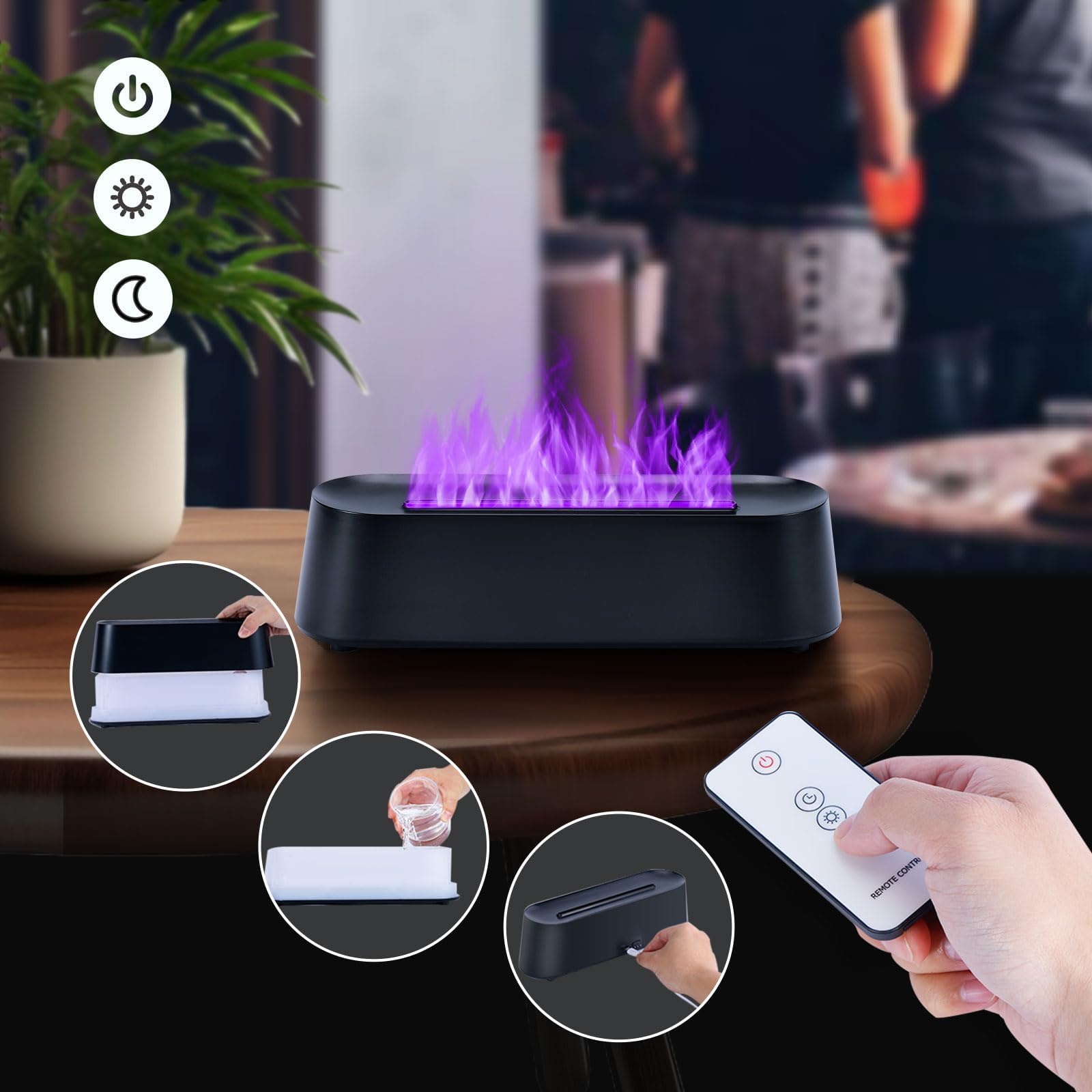 EGCUQ large-room volcano diffuser enhances living spaces with mist