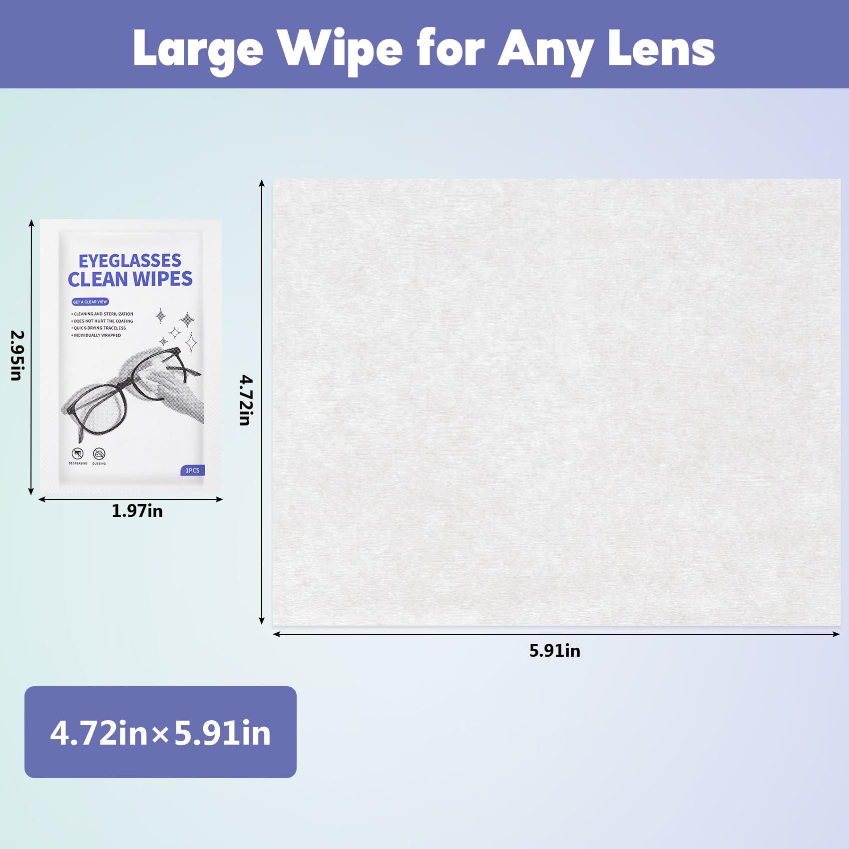 Toallitas humedecidas Eglagen para lentes, envueltas individualmente para higiene instantánea.