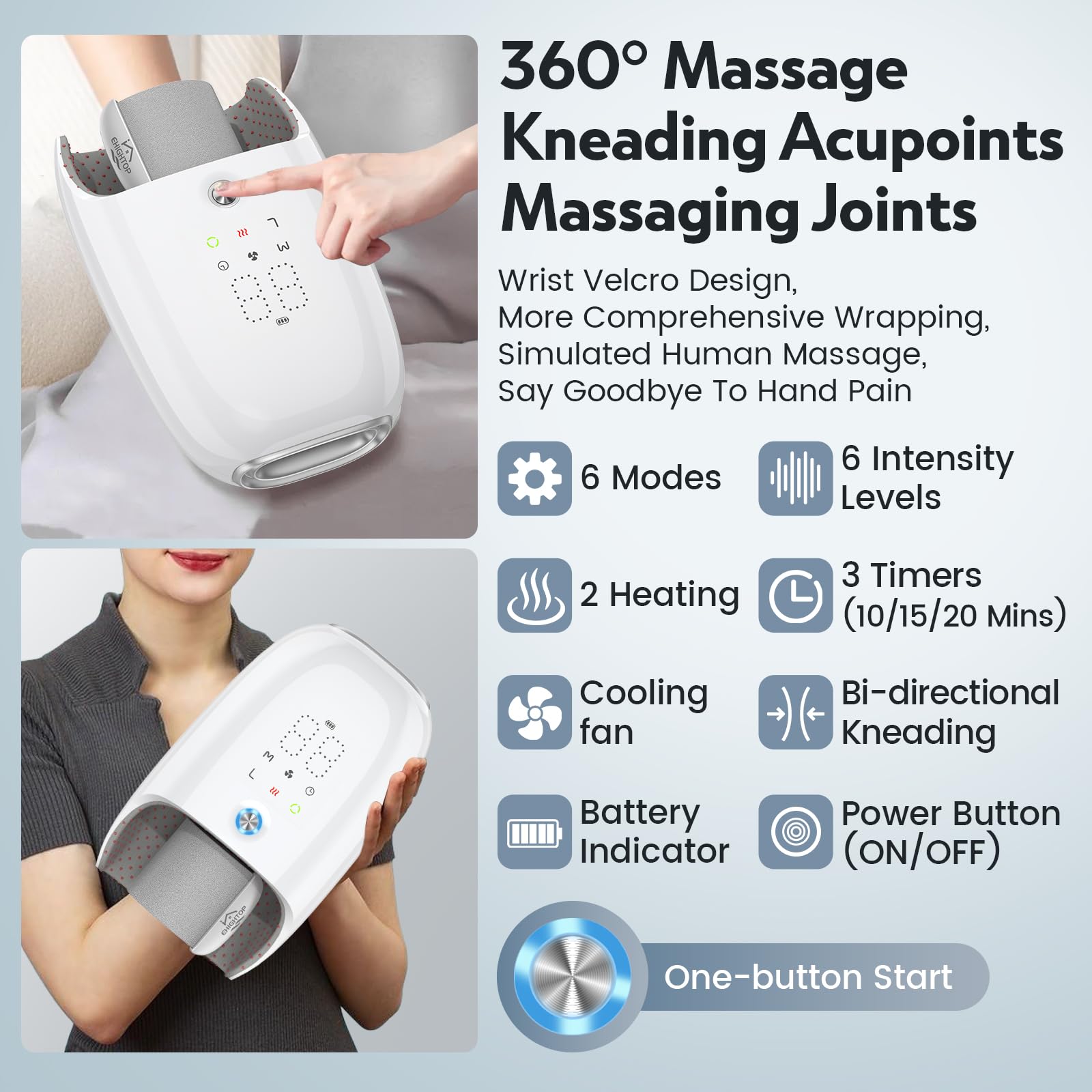 Ehightop massager offers 6 modes and 6 intensity levels for customization