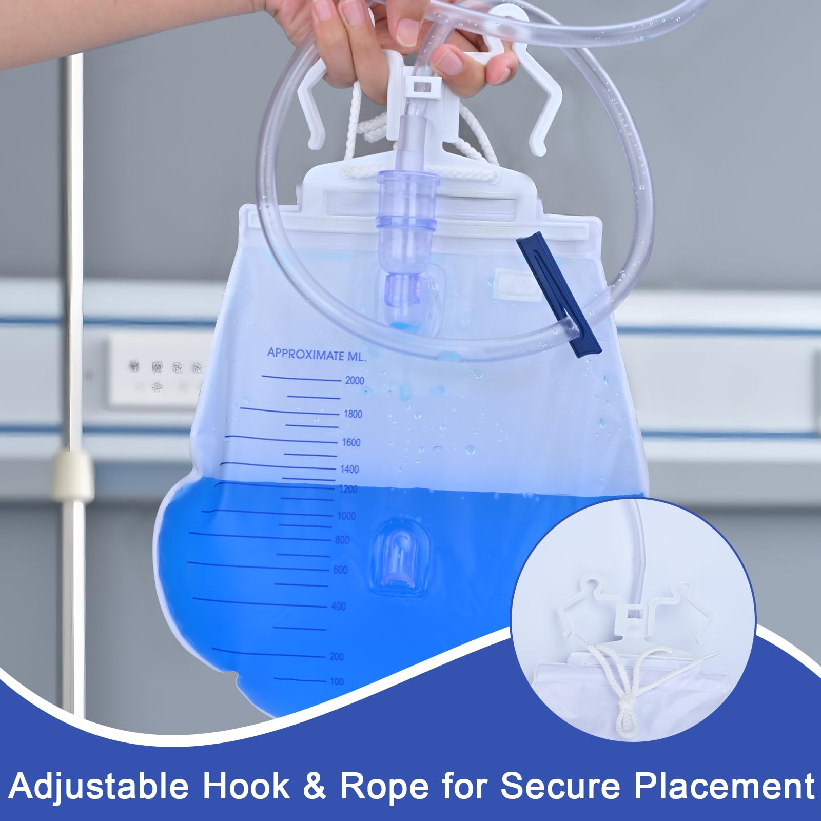 Ehoycq bedside bag with durable accessories supports attachment during mobility.