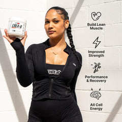 CREA-8 being mixed in a shaker for pre- or post-workout use