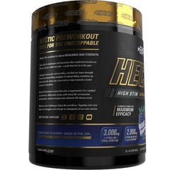 EHP Labs Hectic blue raspberry shake illustrating hydration and vitality during workouts.