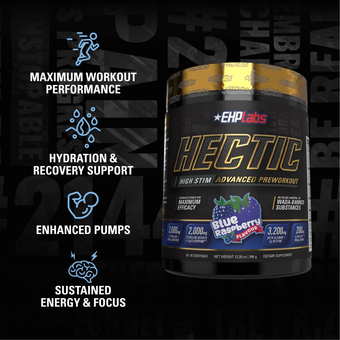 EHP Labs Hectic in action during a workout, highlighting pumps and endurance.