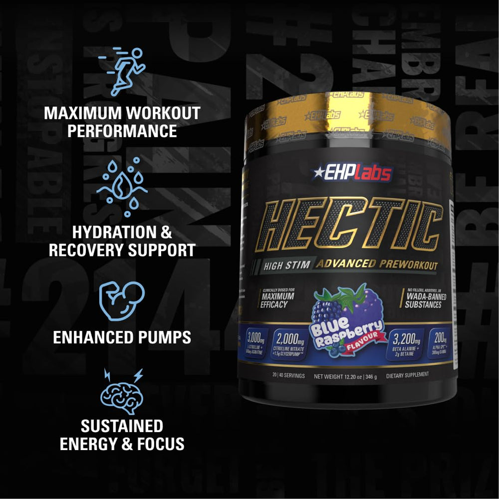 EHP Labs Hectic in action during a workout, highlighting pumps and endurance.