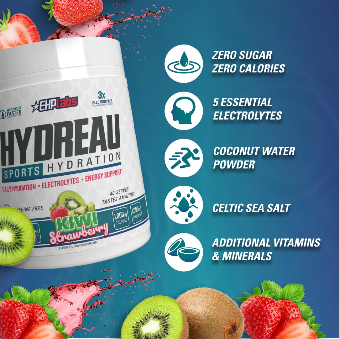 Hydreau kiwi strawberry dissolve demonstrates fast mixing for a refreshing drink