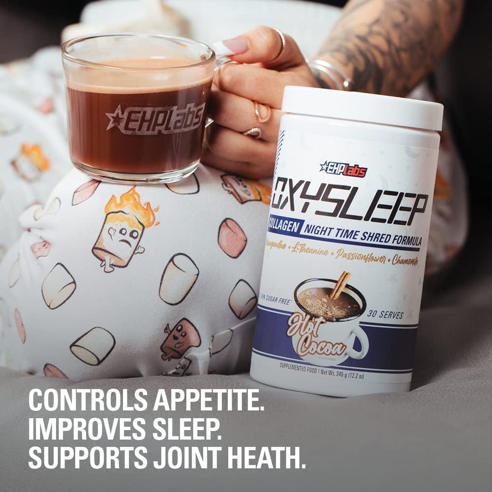 EHP Labs OxySleep label close-up emphasizes pasture-raised collagen Type I & III