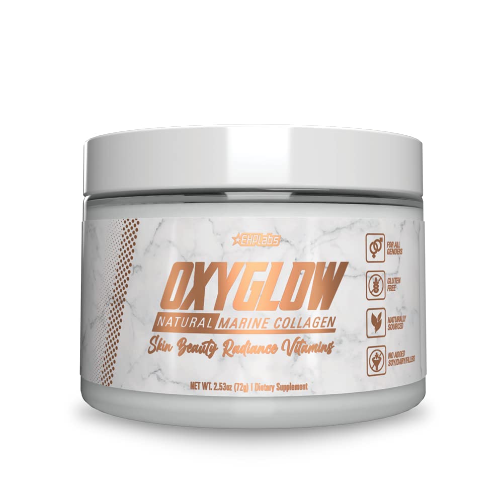 EHP Labs OxyGlow bottle front for radiant skin support