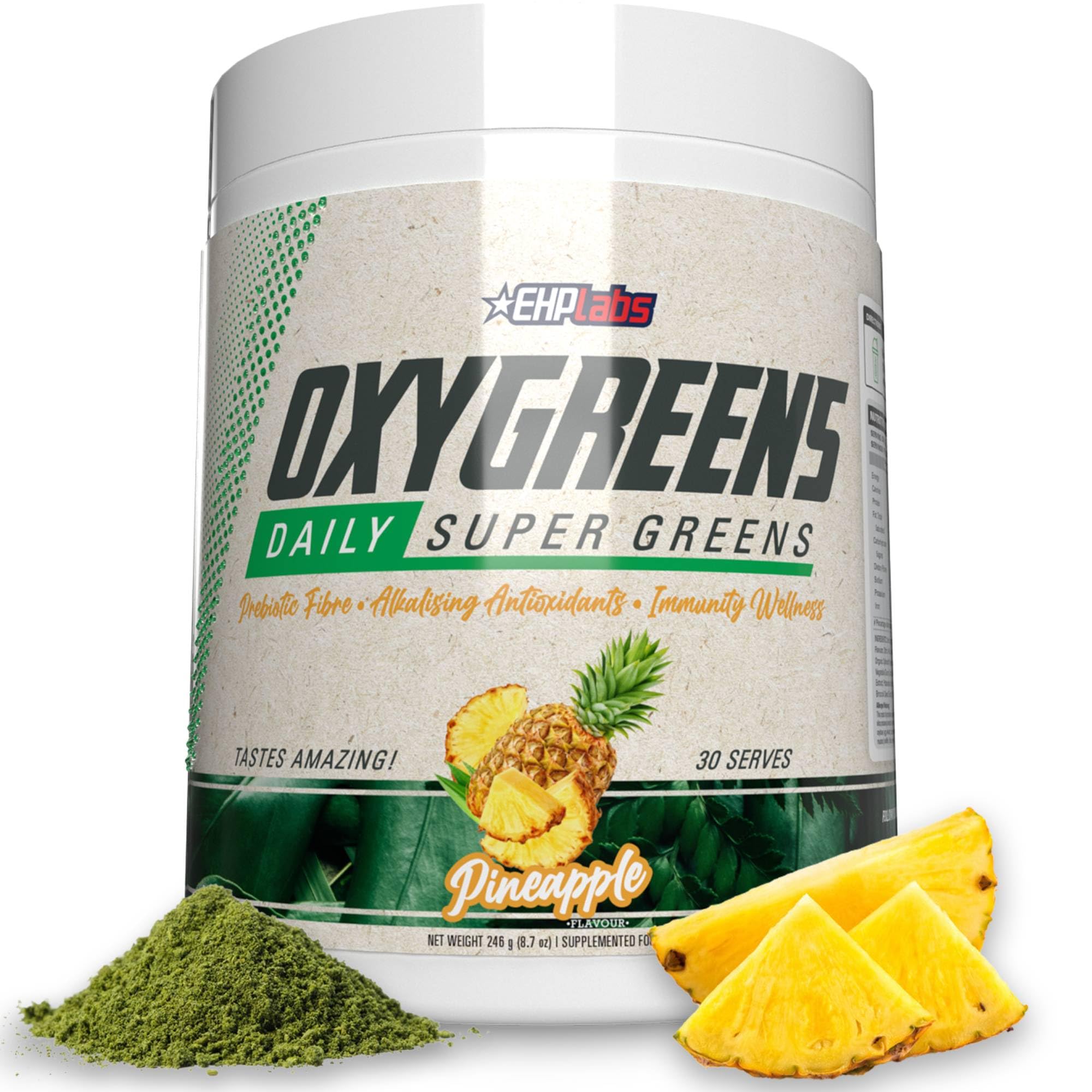 EHP Labs OxyGreens bottle front invites daily greens support