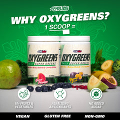 EHP Labs OxyGreens glass with mixed powder demonstrates refreshing hydration