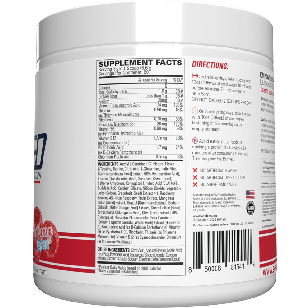 EHP Labs OxyShred energy boost mix being stirred with water.
