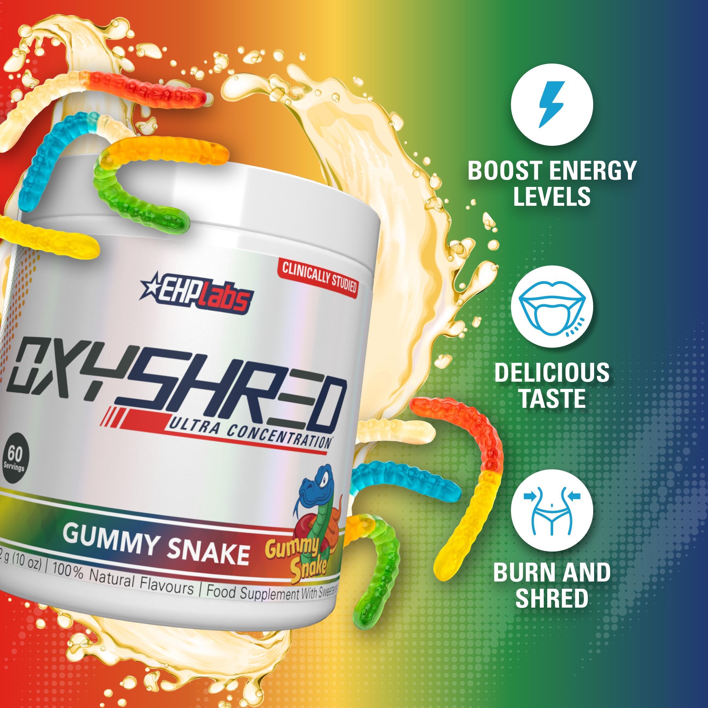 EHP Labs OxyShred green coffee bean ingredient badge signals natural energy.