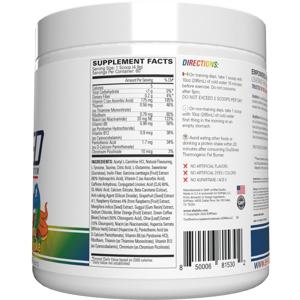 EHP Labs OxyShred L-glutamine ingredient close-up hints recovery support.