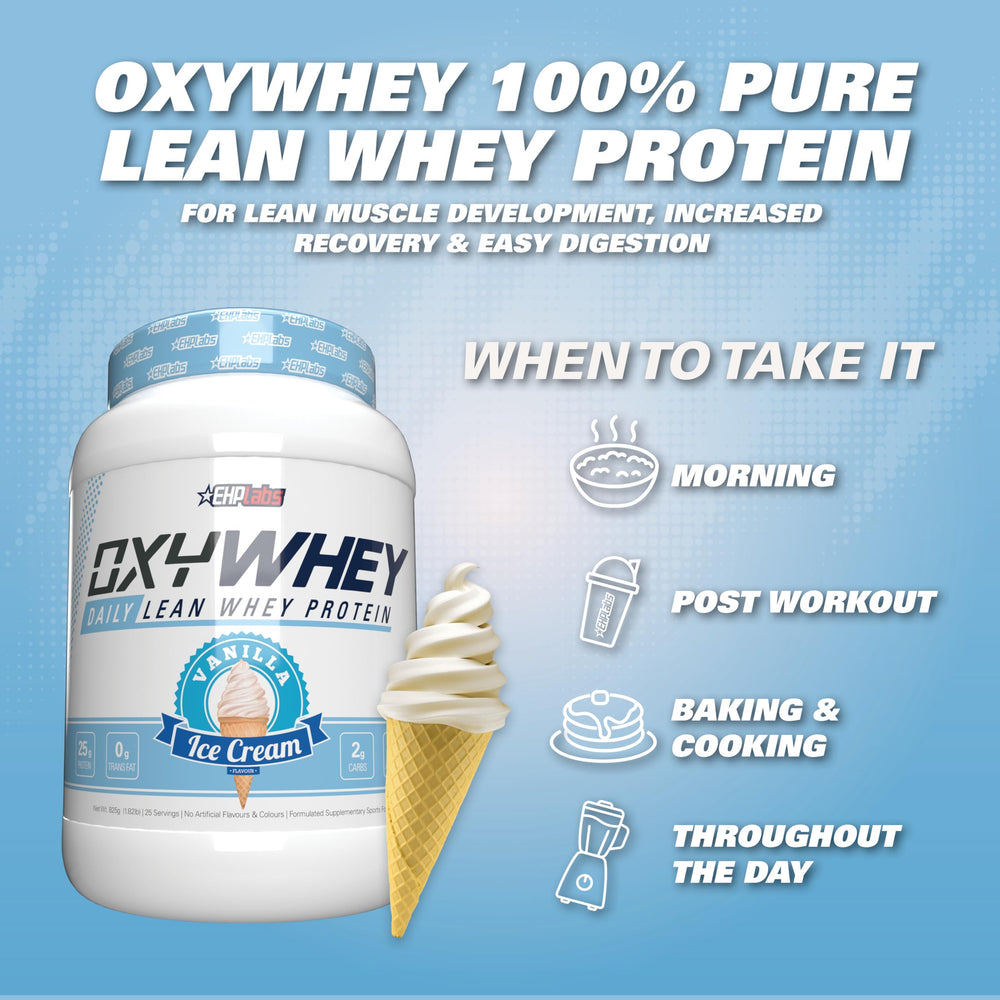 EHP Labs OxyWhey gluten-free and non-GMO formula for clean nutrition