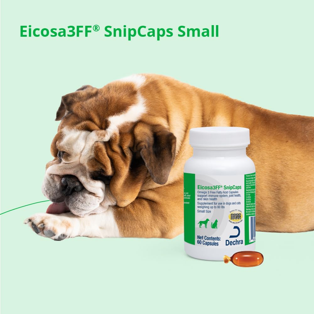 Eicosa3FF SnipCaps omega-3 concentrate highlights easier absorption.