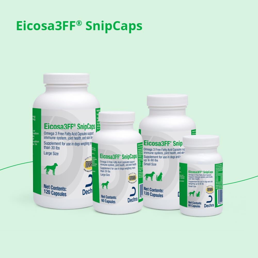 Eicosa3FF SnipCaps tip-cut option shown for customizable dosing.