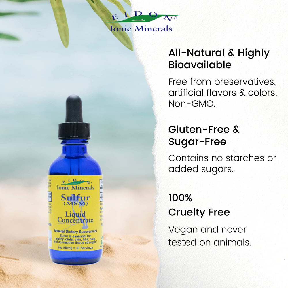Eidon Ionic Minerals sulfur concentrate near nails for healthy nails
