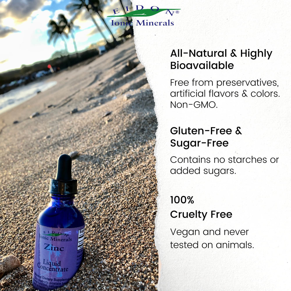 Eidon Ionic Minerals skin and hair health from zinc drops.