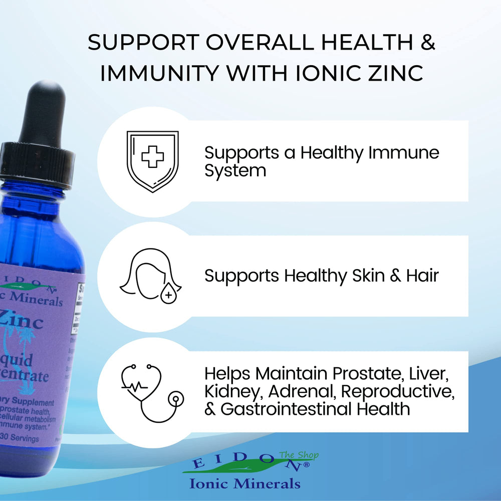 Measured dose of Eidon Zinc drops in water.