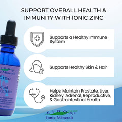 Label close up showing zinc concentration and ingredient notes.