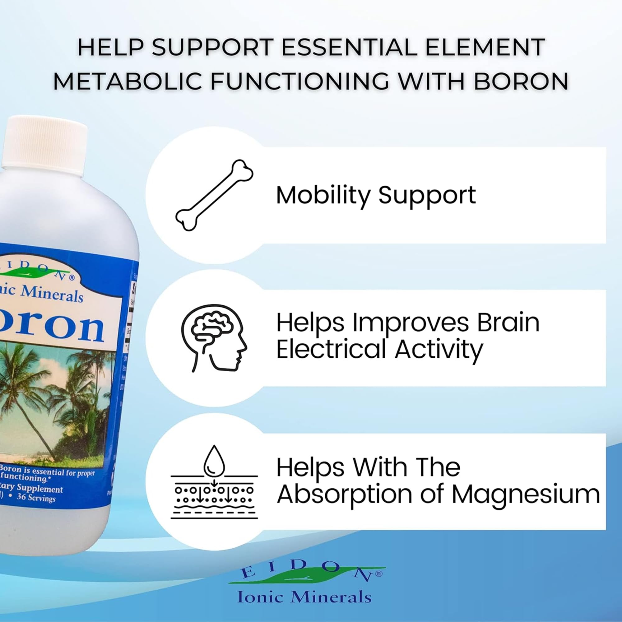 Eidon Liquid Boron Drops in glass demonstrates versatile mixability