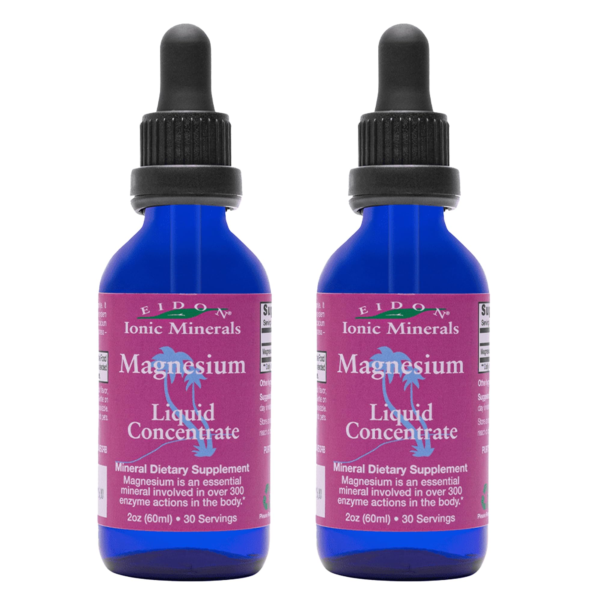 Eidon Liquid Magnesium Concentrate bottle close-up with dropper for easy daily use