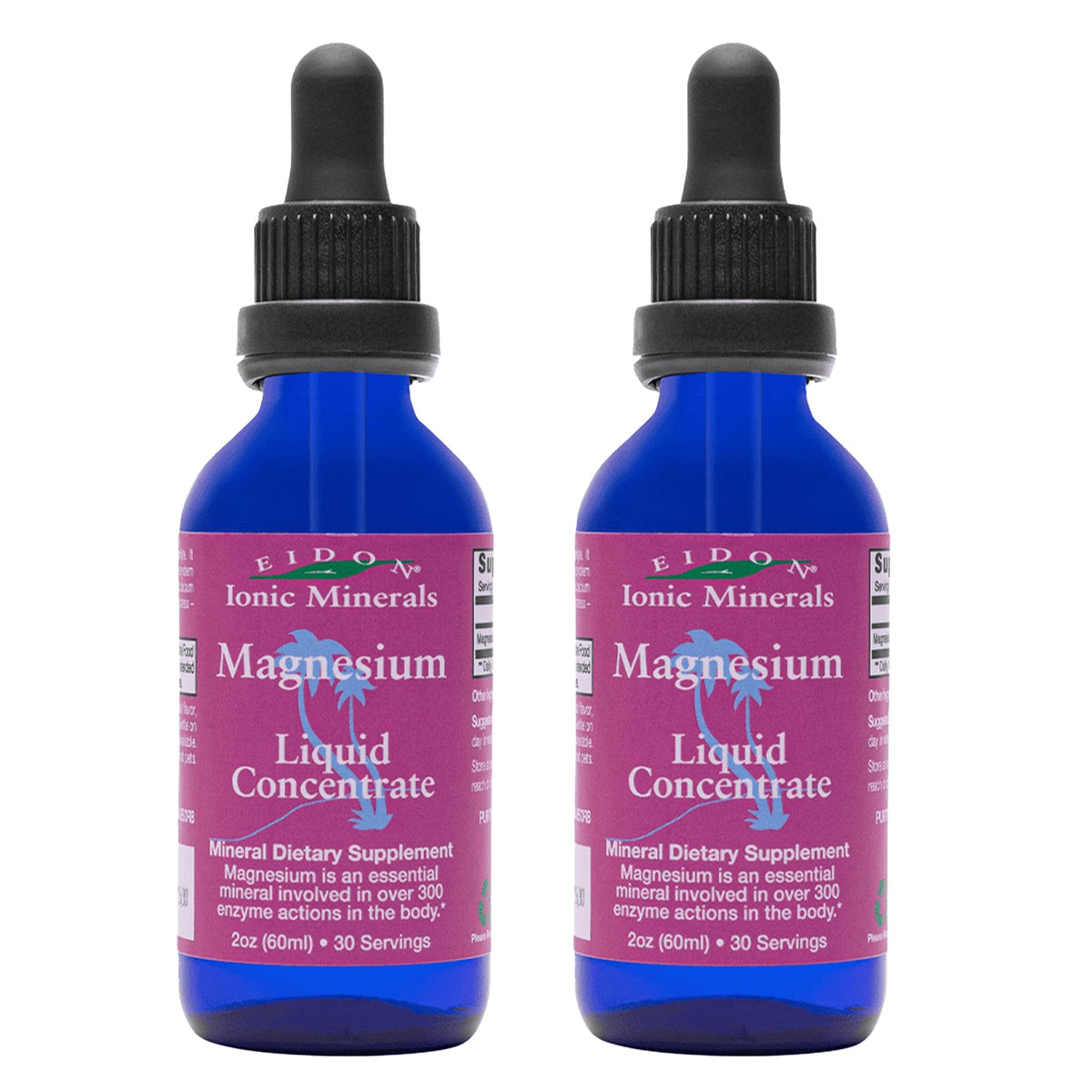 Eidon Liquid Magnesium Concentrate bottle close-up with dropper for easy daily use