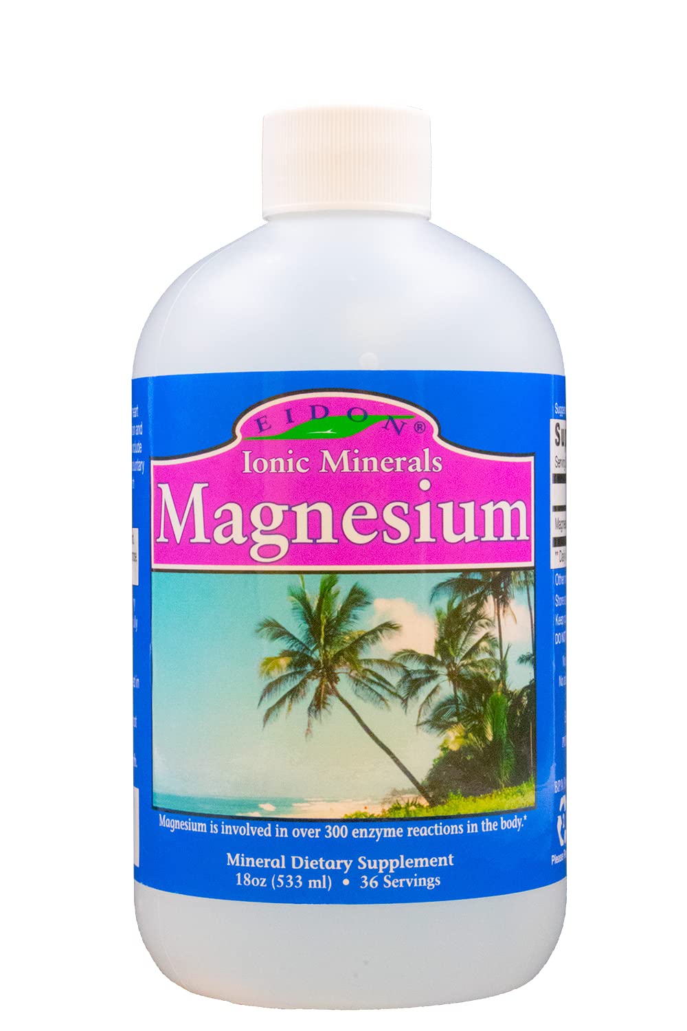 Eidon Liquid Magnesium Concentrate bottle pour demonstrates easy daily supplementation.