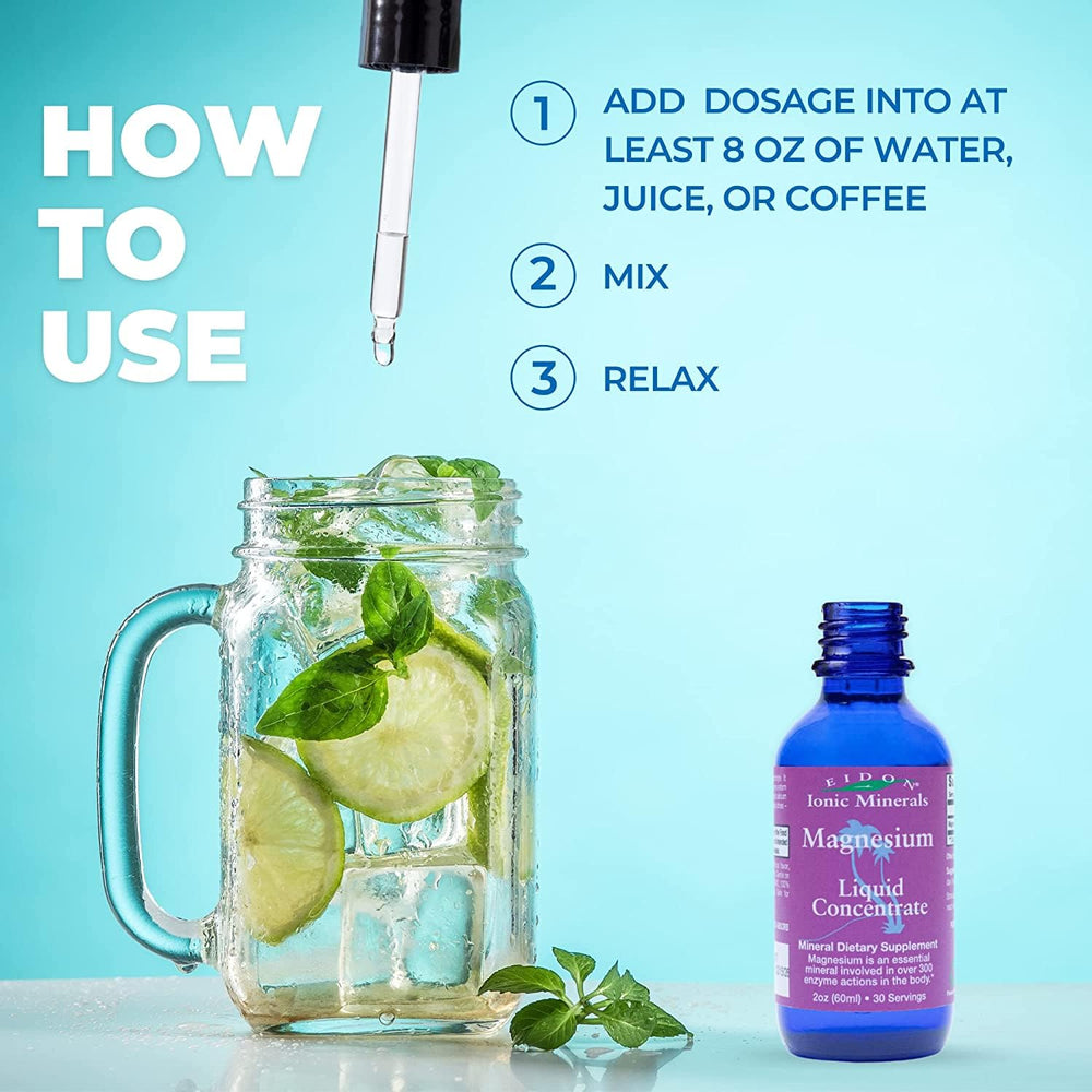 Eidon Liquid Magnesium Concentrate drops being added to water for easy dosing and circulation support