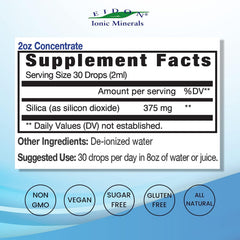 Eidon silica drops poured into water for easy daily use.