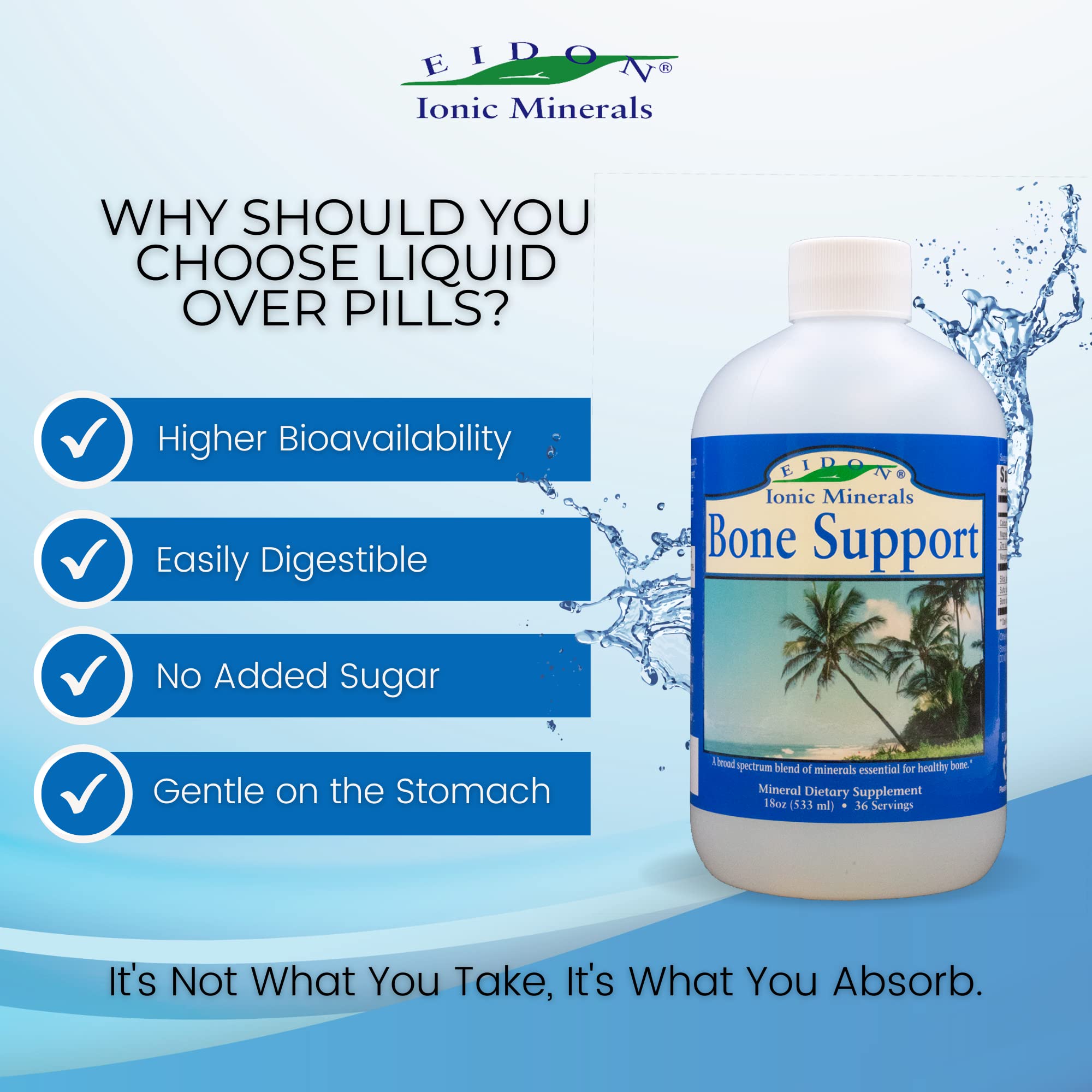 Label showing minerals included in Eidon Wellness Support