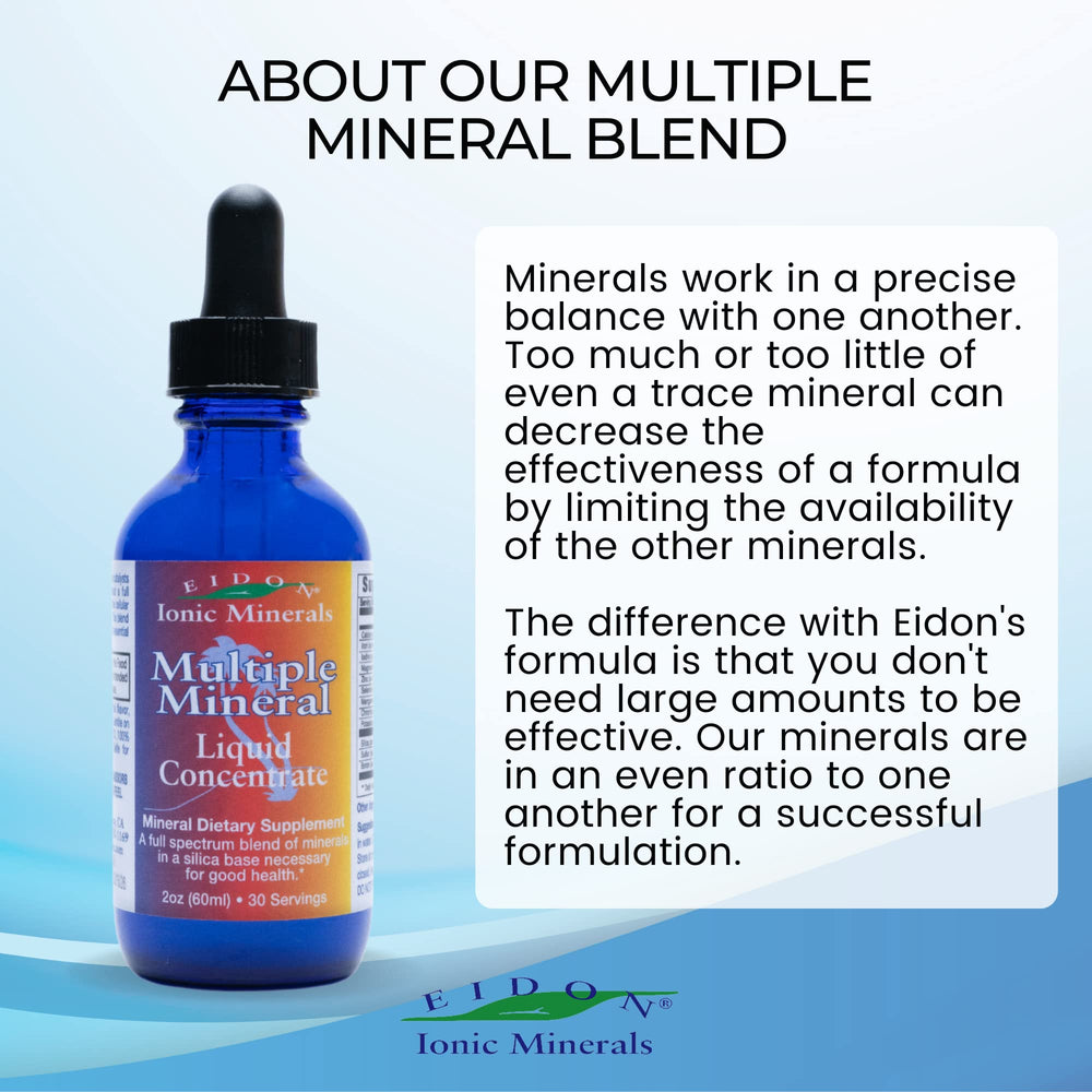 Water with Eidon mineral drops shows supplement ingredients in view.