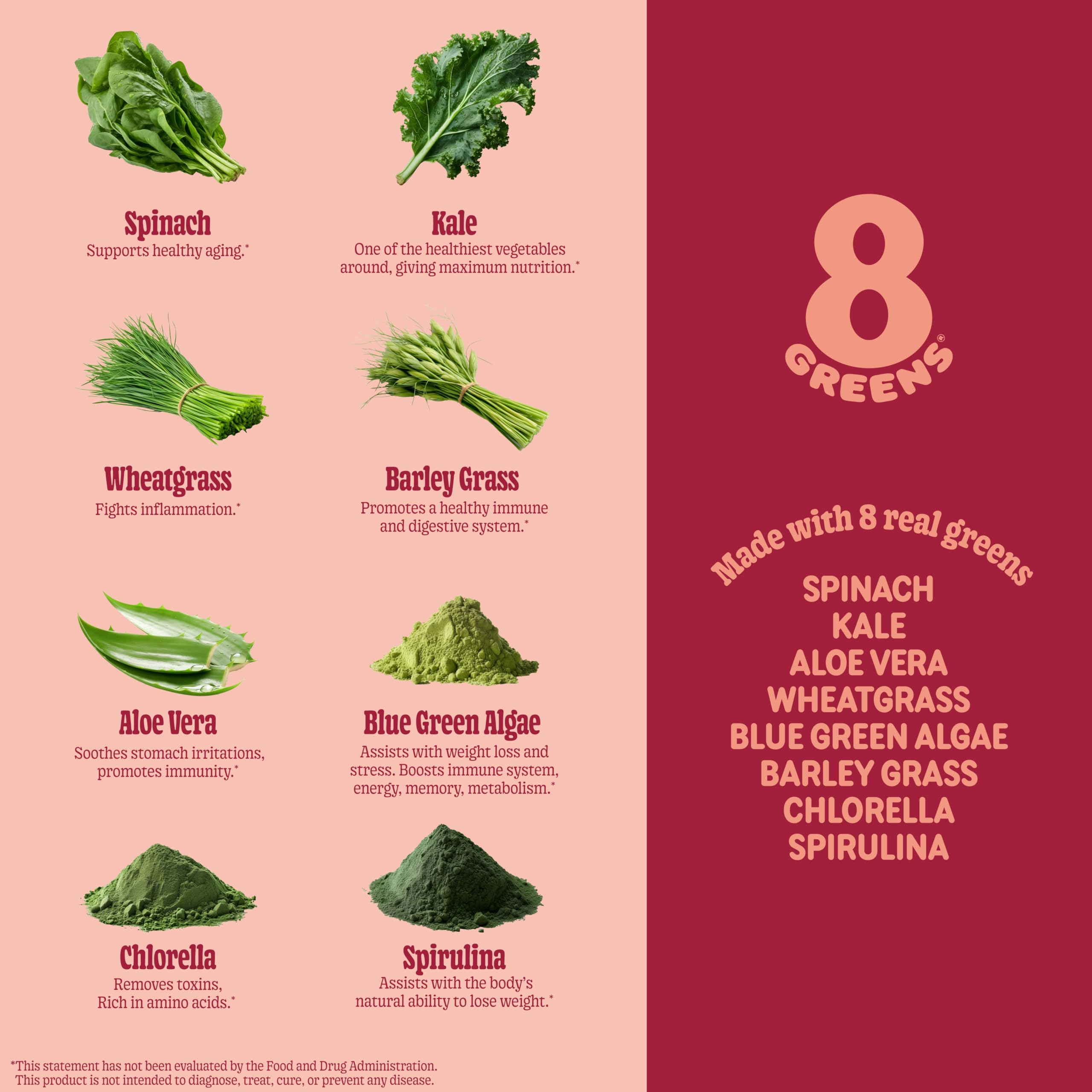 8Greens pack-shot showing portable, convenient daily greens solution.