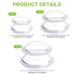 Eiito cupping therapy set size guide shows large, medium, and small cups for targeted relief.